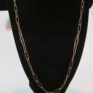 Gold tone paper clip necklace